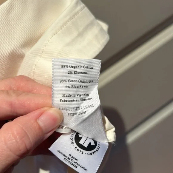 🎀 NWT EVERLANE organic cotton The Long-Sleeve Utility Mini Dress XS in bone - Picture 10 of 16